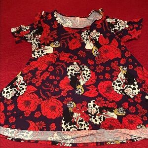 Lularoe Floral and Cruella Print Shirt